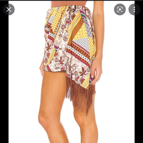 House of Harlow 1960 x Revolve Caterina Skirt in Patchwork Multi NWT - Picture 2 of 10